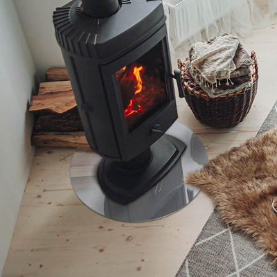 Base de vidro redonda para lareira Cor cinza