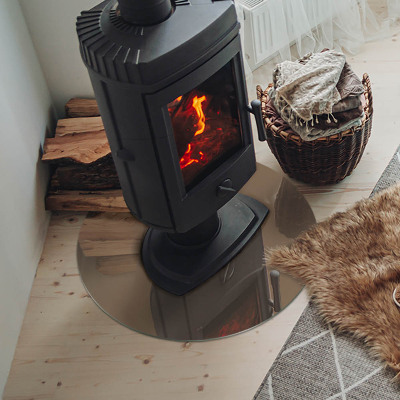 Placa de vidro temperado para lareira Cor marrom