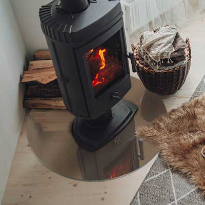 Placa de vidro temperado para lareira Cor marrom