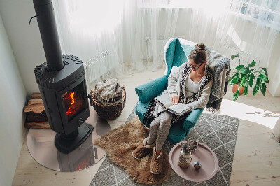 Placa de vidro temperado para lareira Cor Castanho Claro