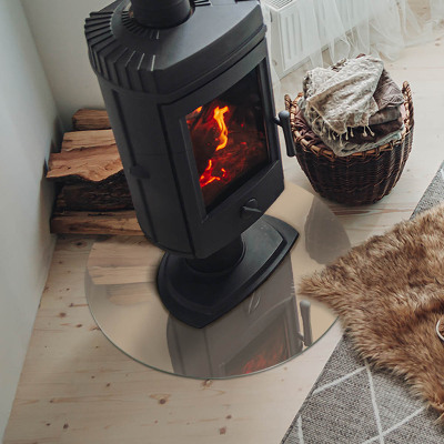 Placa de vidro temperado para lareira Cor Bege