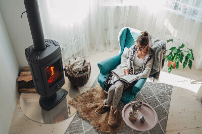 Placa de vidro temperado para lareira Cor Bege