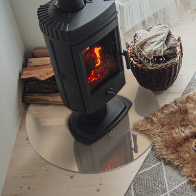 Placa de vidro temperado para lareira Cor Bege