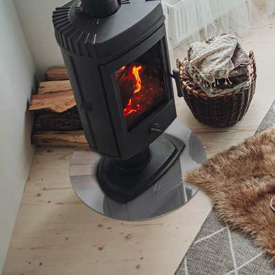 Base de vidro redonda para lareira Cor Cinza claro