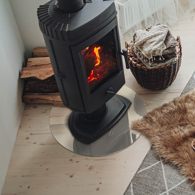 Placa de vidro temperado para lareira Cor Bege