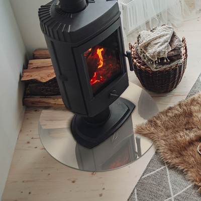 Placa de vidro temperado para lareira Cor Bege