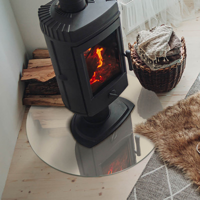 Placa de vidro temperado para lareira Cor Bege