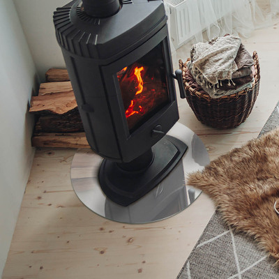 Base de vidro redonda para lareira Cor cinza