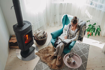 Placa de vidro temperado para lareira Cor marfim