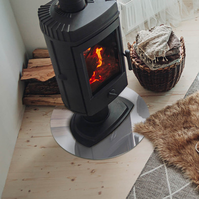 Base de vidro redonda para lareira Cor Cinza claro