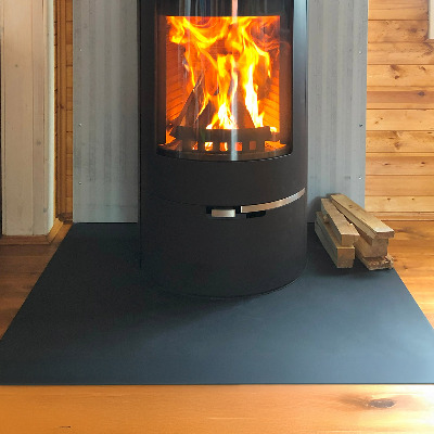 Rectangular base para proteção do piso preto em chapa metálica