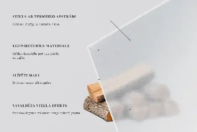 Base de vidro temperado para lareira retangular e semitransparente