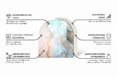 Base de vidro semi-oval para lareira Sistema geométrico multidimensional