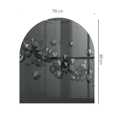 Base de vidro semi-oval para lareira Nuvens geométricas em formas abstratas
