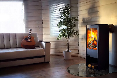 Base de vidro semi-oval para lareira Nuvens geométricas em formas abstratas