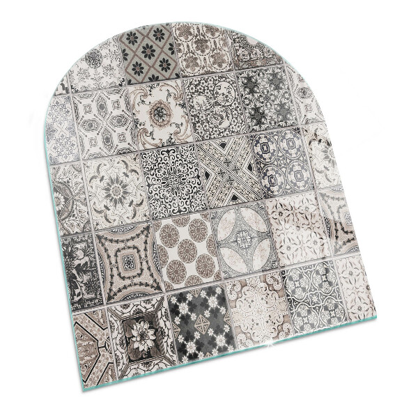 Base de vidro para lareira Motivos decorativos de azulejos