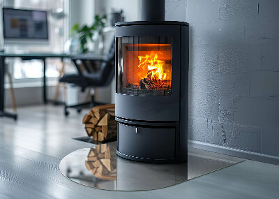 Base de vidro semi-oval para lareira Padrão de mármore com veios sutis