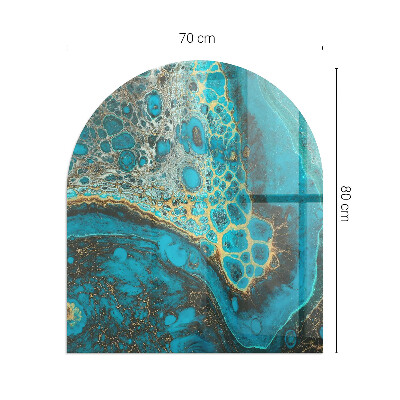 Base de vidro semi-oval para lareira Formas abstratas inspiradas na natureza