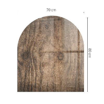 Base de vidro semi-oval para lareira Motivo de floresta rústica