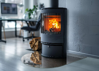 Base de vidro semi-oval para lareira Padrão de chapa metálica vazada