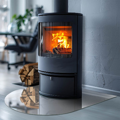 Base de vidro semi-oval para lareira Formas de mármore com veios sutis