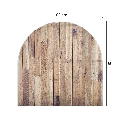 Base de vidro semi-oval para lareira Estilo geométrico de madeira
