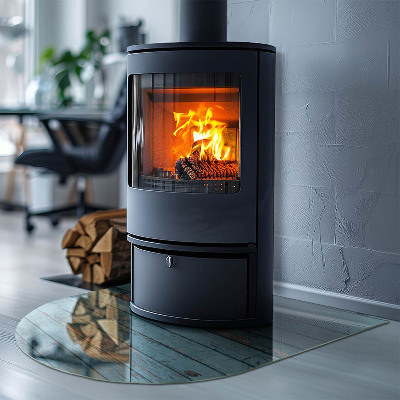 Base de vidro para lareira Padrão de placa rústica