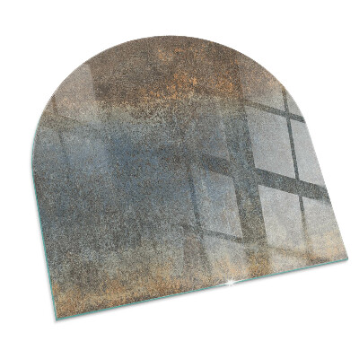 Base de vidro semi-oval para lareira Padrão abstrato com textura