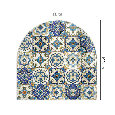 Base de vidro semi-oval para lareira Mosaico floral em estilo artístico