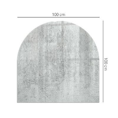 Base de vidro semi-oval para lareira Padrão de concreto bruto