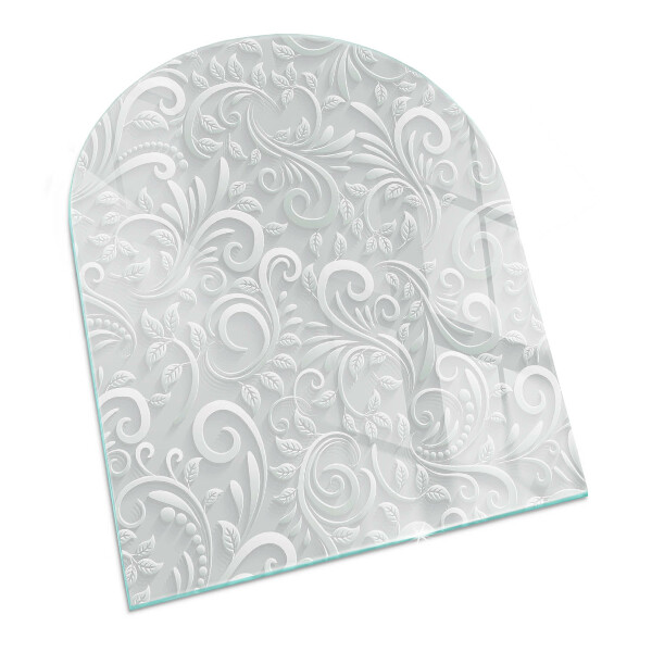 Base de vidro para lareira Padrão floral chique