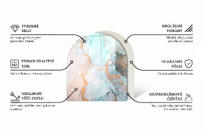 Base de vidro para lareira Motivo geométrico tridimensional