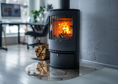 Base de vidro para lareira Motivo geométrico tridimensional