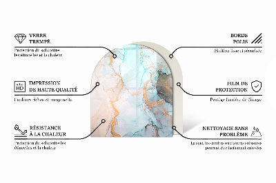 Base de vidro para lareira Motivo geométrico tridimensional