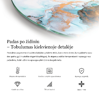 Base de vidro para lareira Motivo geométrico tridimensional