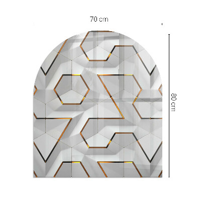Base de vidro para lareira Motivo geométrico tridimensional