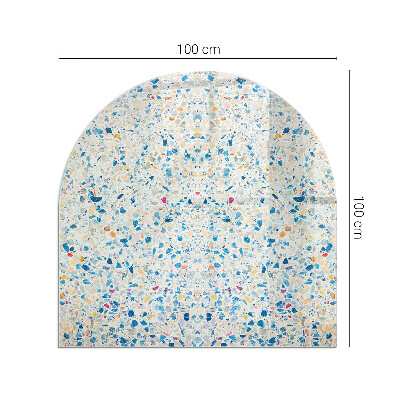 Base de vidro semi-oval para lareira Composição textural artística