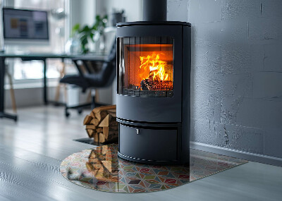 Base de vidro para lareira Grades geométricas em formas