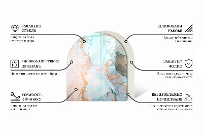 Base de vidro semi-oval para lareira Padrões de azulejos em estilo mosaico