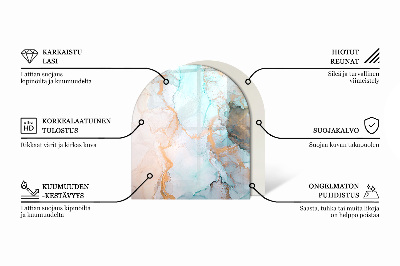 Base de vidro semi-oval para lareira Padrões de azulejos em estilo mosaico