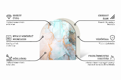 Base de vidro semi-oval para lareira Padrões de azulejos em estilo mosaico
