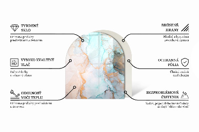 Base de vidro semi-oval para lareira Padrões de azulejos em estilo mosaico