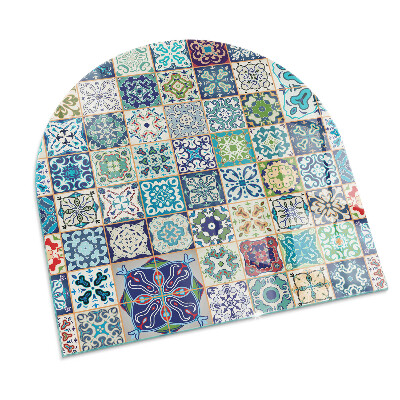 Base de vidro semi-oval para lareira Padrões de azulejos em estilo mosaico