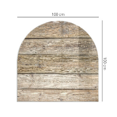 Base de vidro para lareira Padrão de tábua de madeira natural