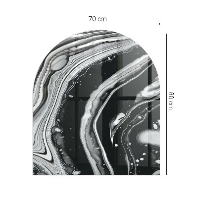 Base de vidro semi-oval para lareira Ondas e linhas em estilo abstrato