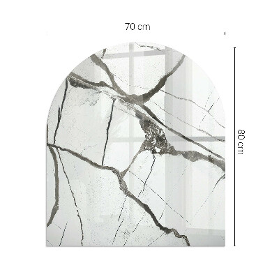 Base de vidro semi-oval para lareira O padrão de veias na expressão da pedra