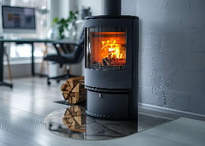 Base de vidro para lareira Padrão inspirado em pedra