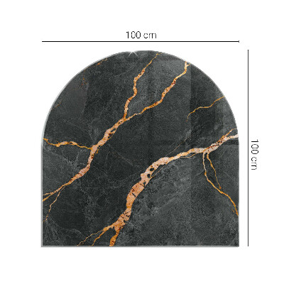 Base de vidro semi-oval para lareira Padrão sutil de mármore com veios