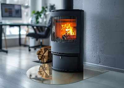 Base de vidro semi-oval para lareira Design de mármore em forma abstrata