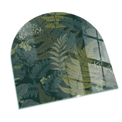 Base de vidro semi-oval para lareira Inspirações florais com borboletas